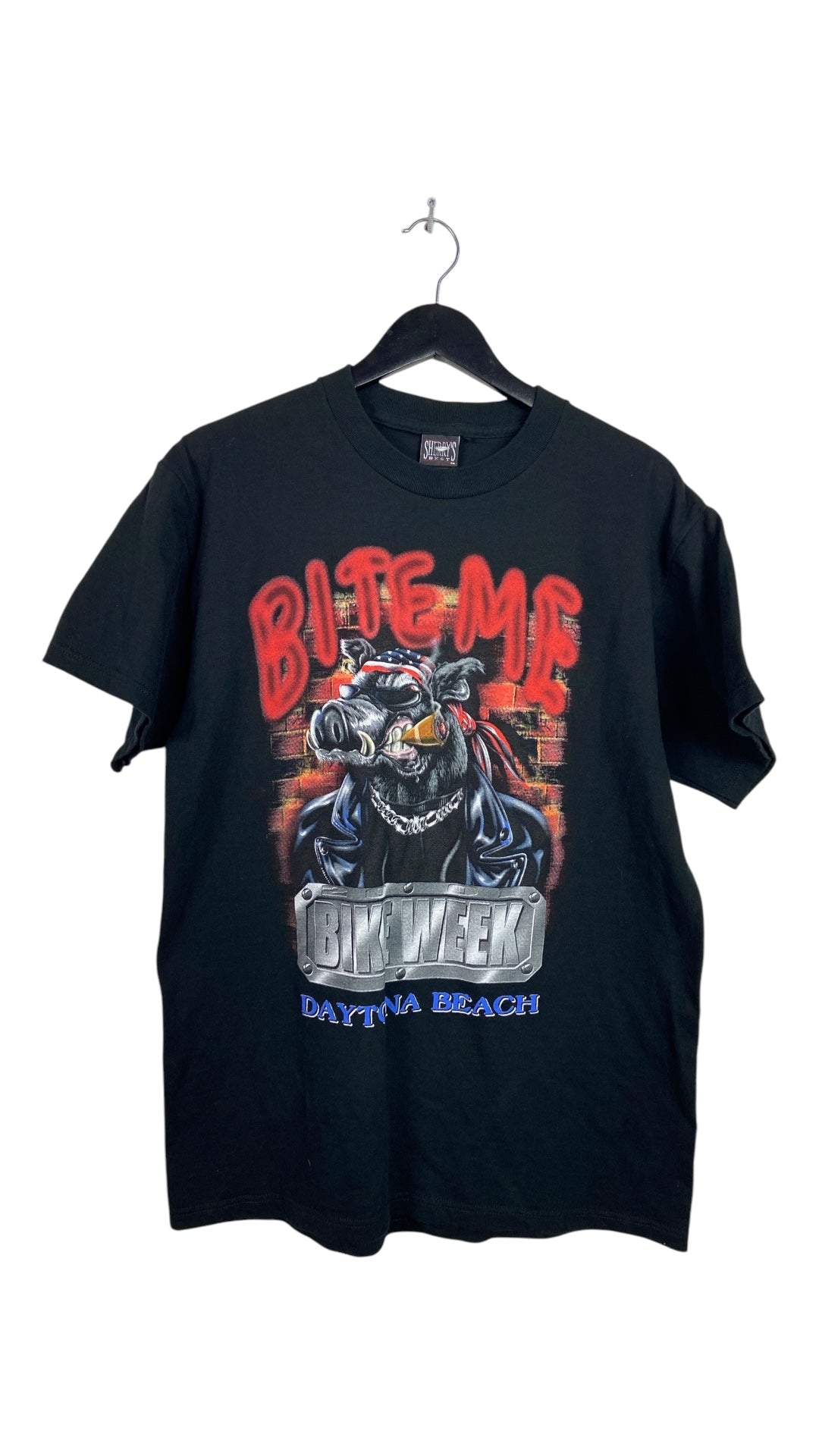 VTG Daytona Beach '01 Bite Me Airbrush Style Tee Sz L