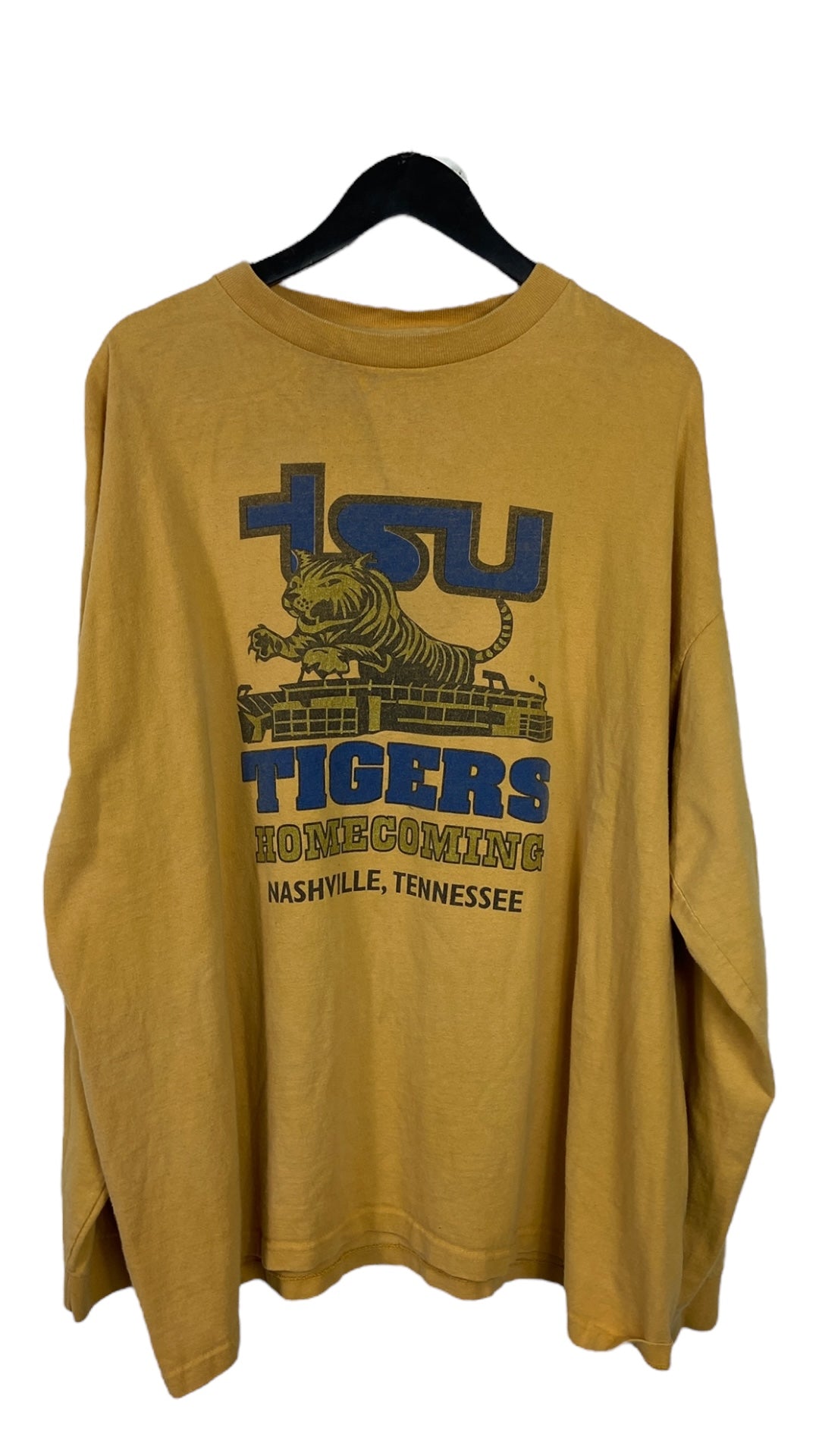 VTG TSU Tigers Homecoming Yellow LS Tee Sz 2XL