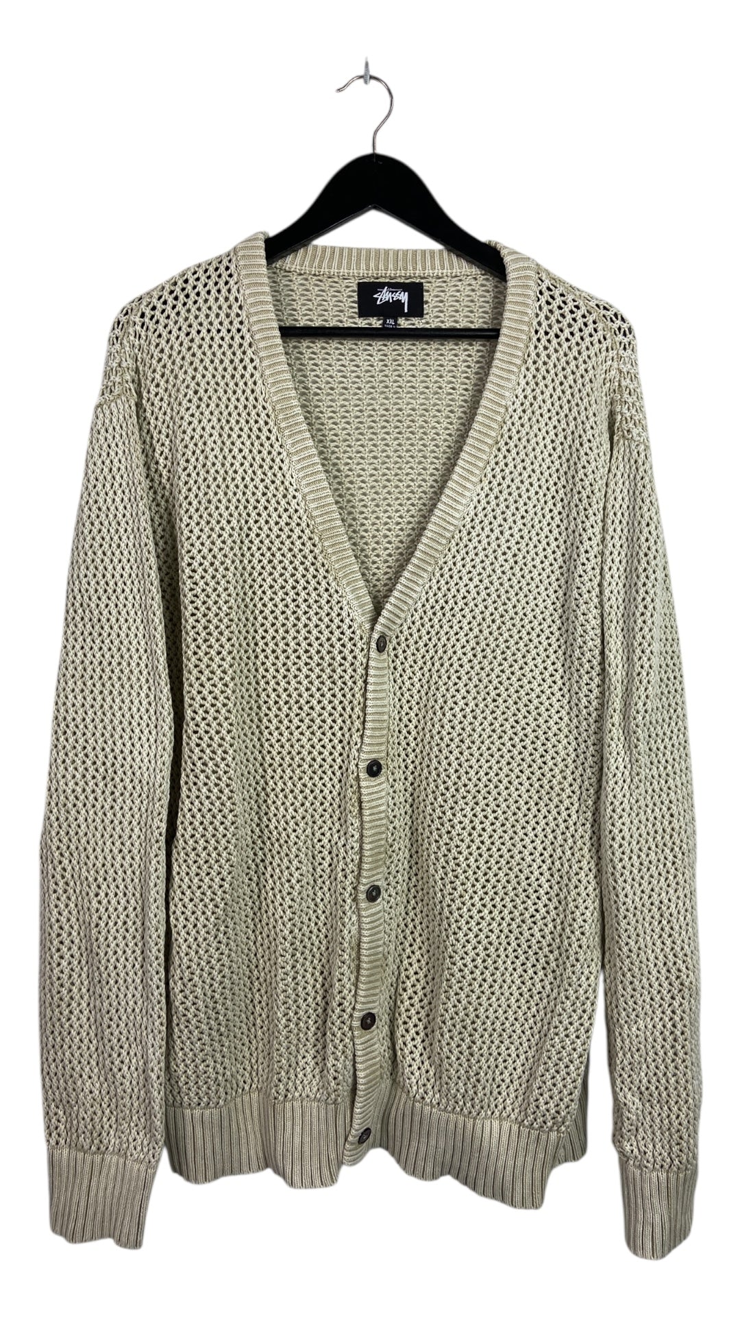 Stussy Cream Knitted Cardigan Sz XXL