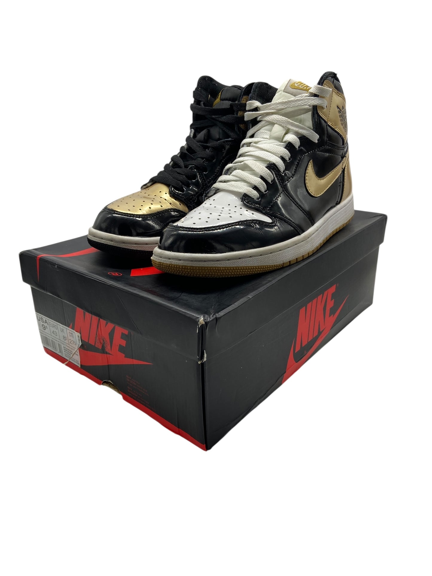 Preowned Air Jordan 1 Retro High OG NRG 'Gold Toe' Sz 9.5M/11W