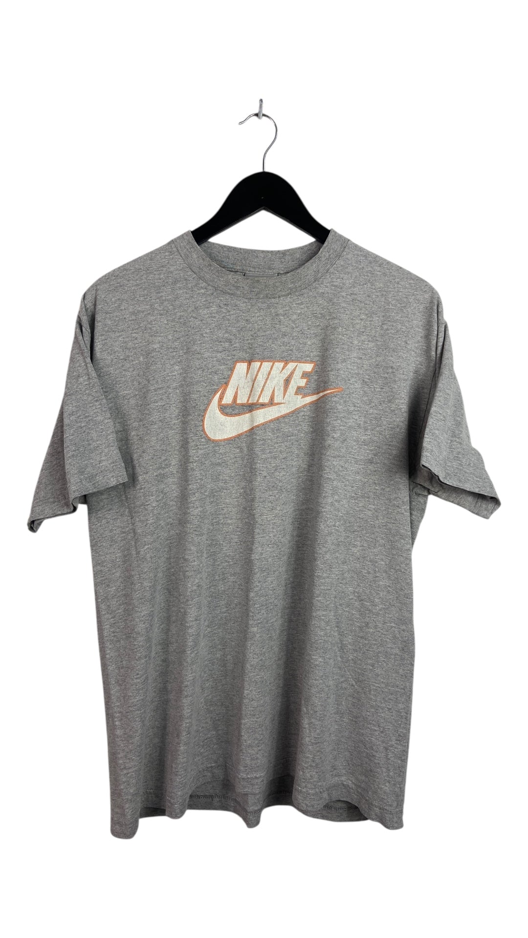 VTG Nike Plain Logo Gray/Orange Tee Sz L