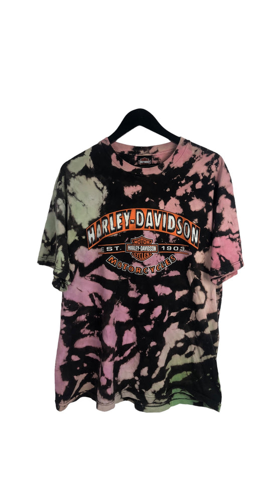 VTG Harley Davidson Orlando Florida Tie- Dye Tee Sz XL