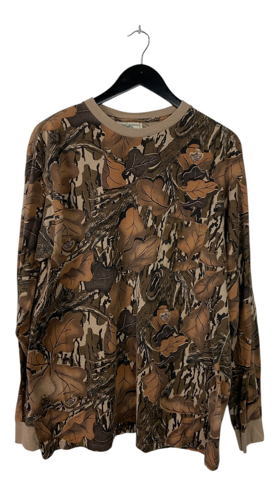 VTG Mossy Oak Leaves LS Tee Sz XL