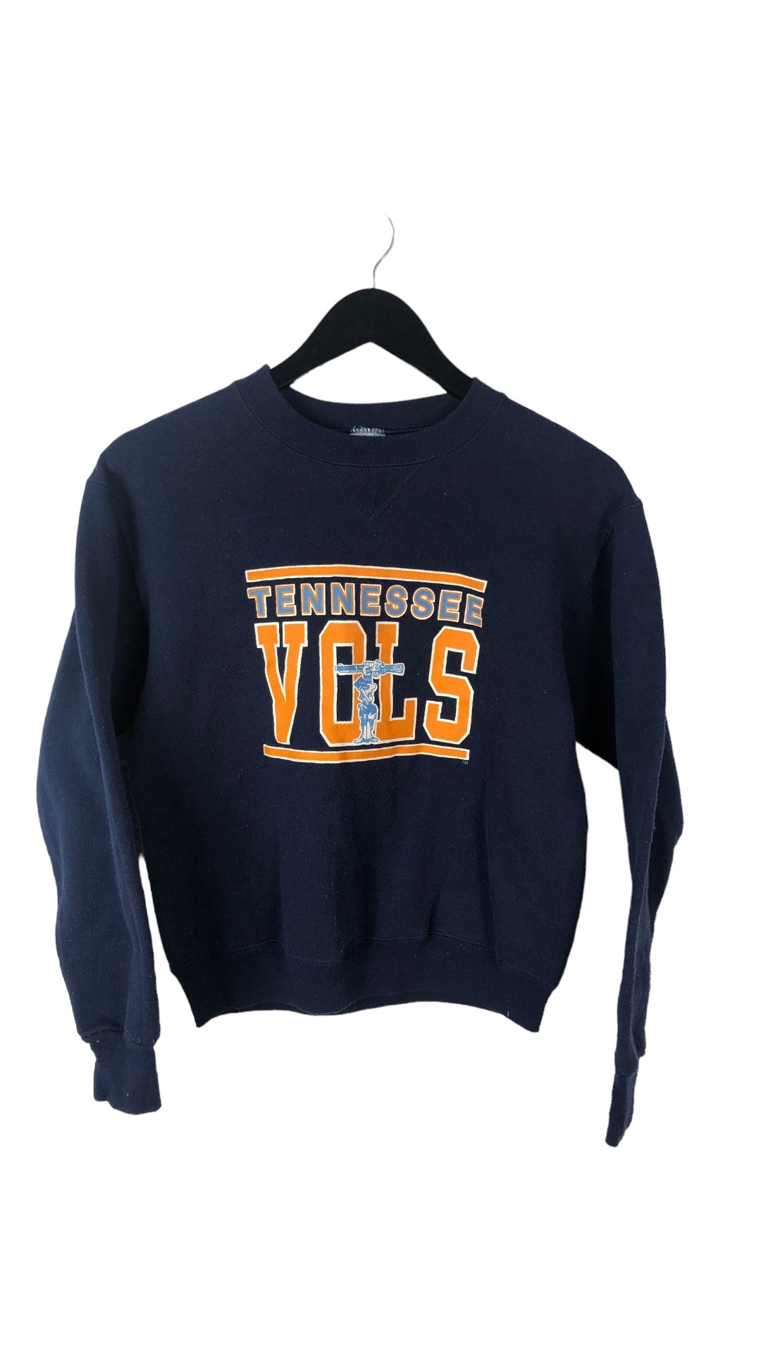 VTG 90s Russell Tennessee Vols Navy Crewneck Sweater Sz Yth L