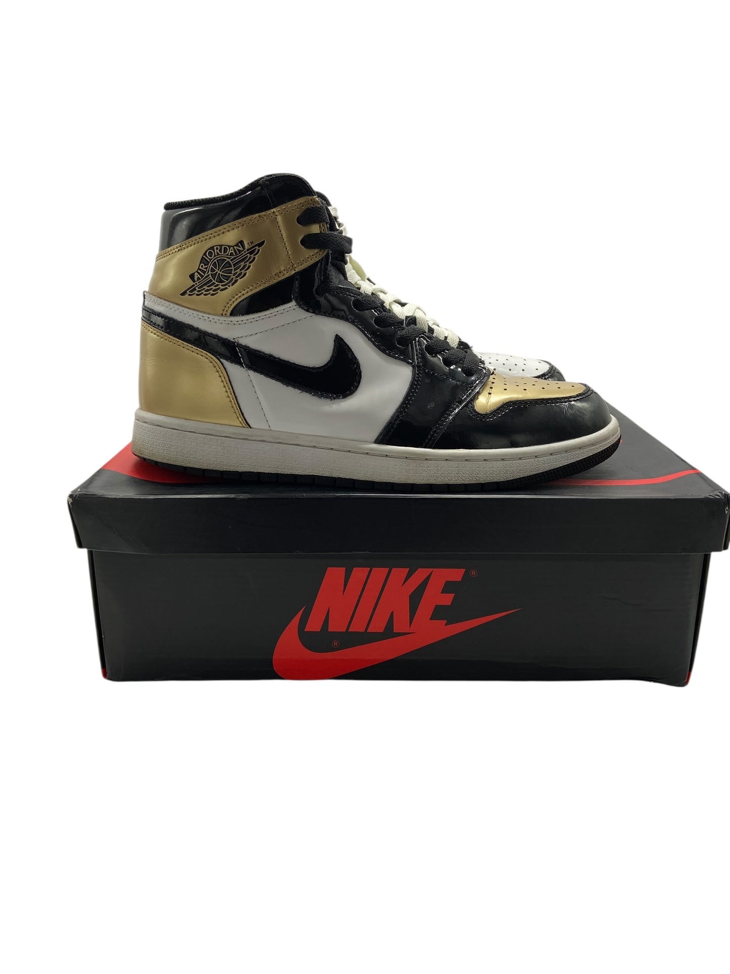 Preowned Air Jordan 1 Retro High OG NRG 'Gold Toe' Sz 9.5M/11W