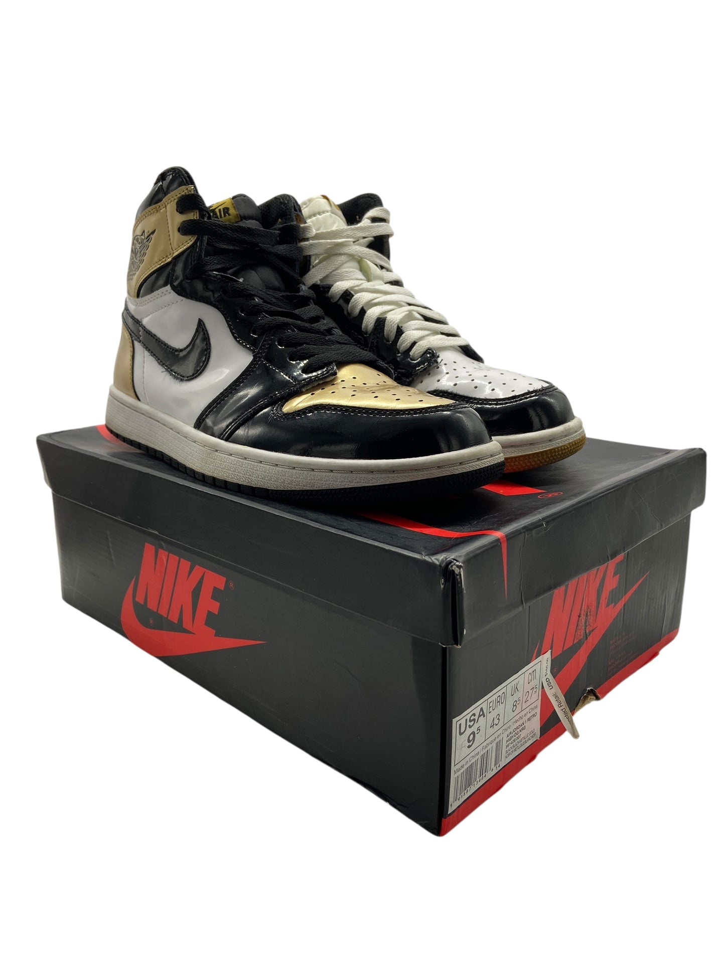 Preowned Air Jordan 1 Retro High OG NRG 'Gold Toe' Sz 9.5M/11W