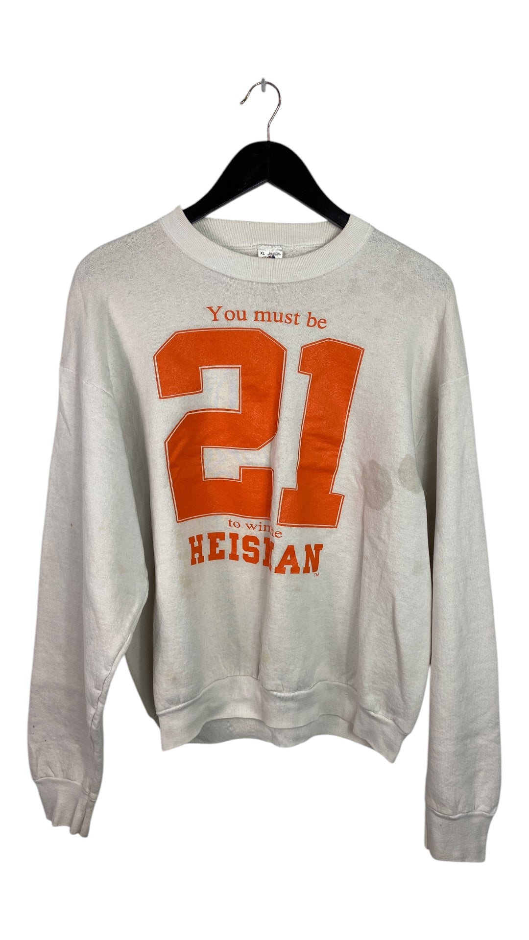 VTG "You Must Be 21..." Heisman Crewneck Sz XL
