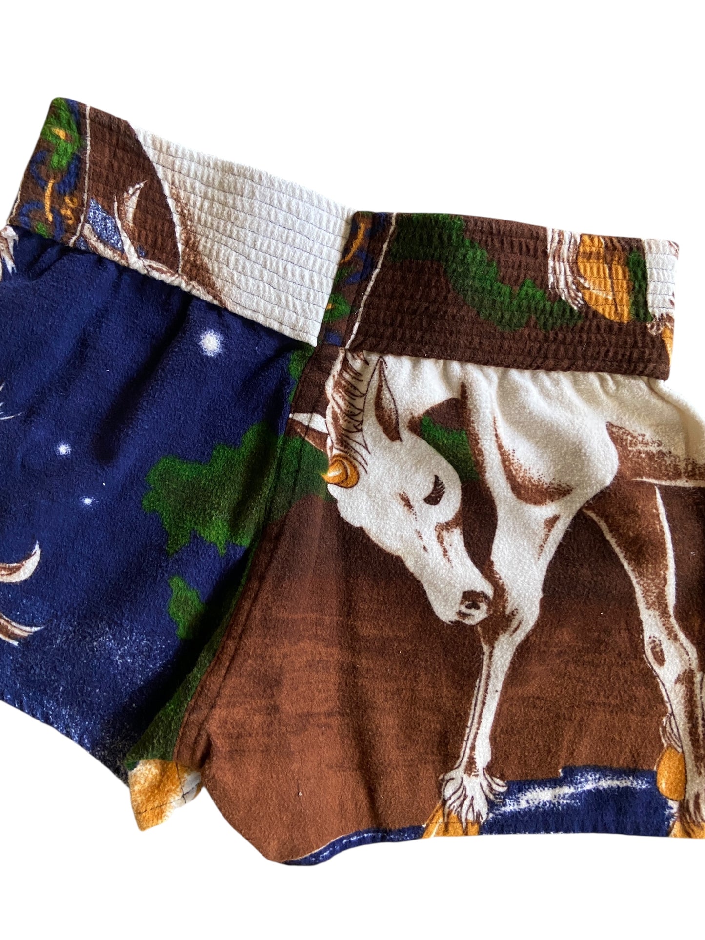 Reworked Muy Thai Shorts Fleece Horse by david turner