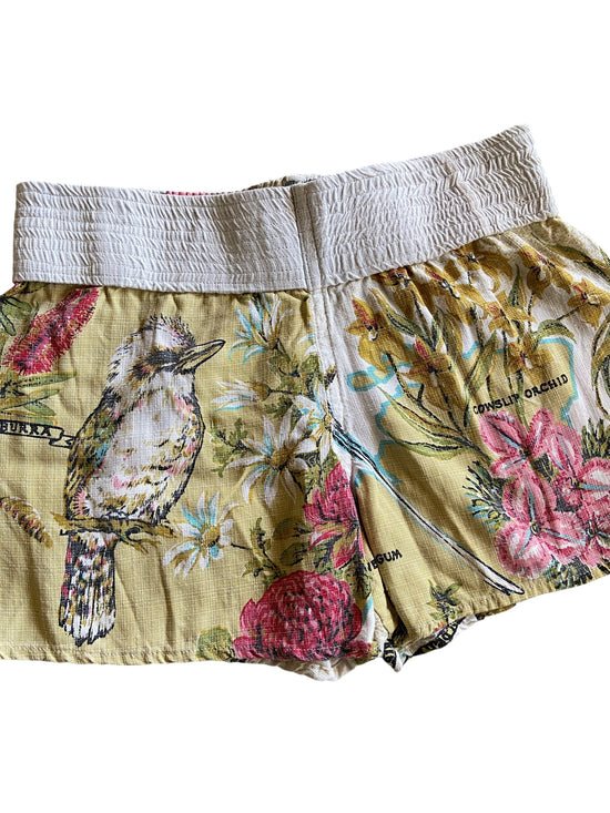 Reworked Muy Thai Shorts Birds & Flowers by david turner