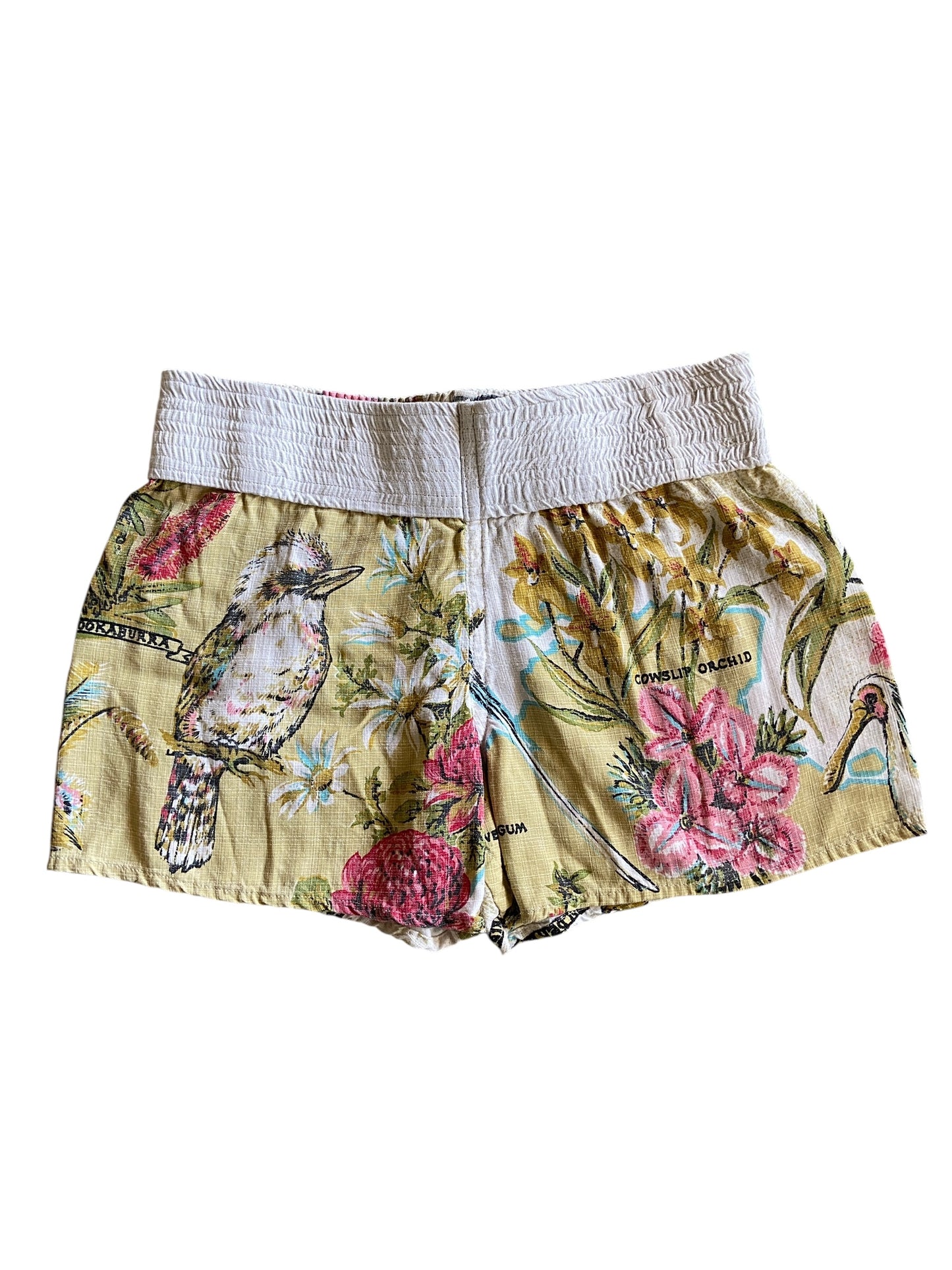 Reworked Muy Thai Shorts Birds & Flowers by david turner