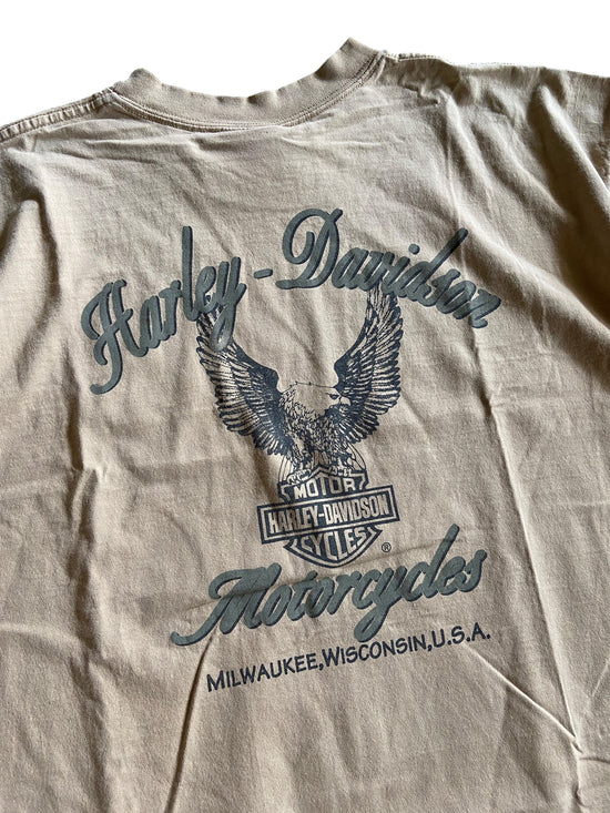 VTG Harley Davidson Milwaukee Tan Tee Sz XL