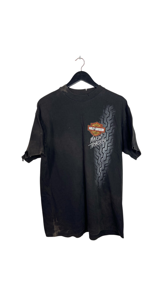 VTG Harley Davidson Makin' Tracks '92 Nevada Tee Sz L