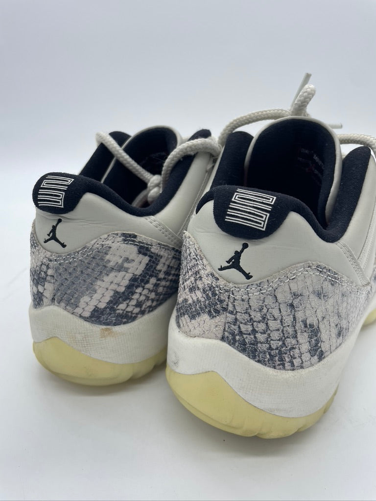 Used Air Jordan 11 Low 'Light Bone Snakeskin' Sz 9.5