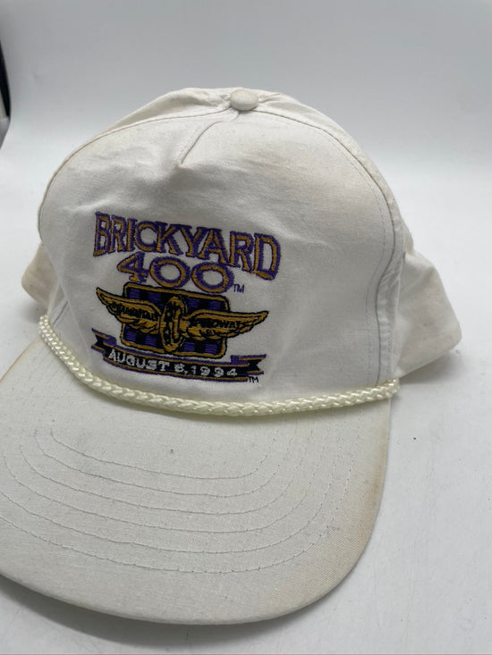 Vtg Brickyard 400 White Snapback