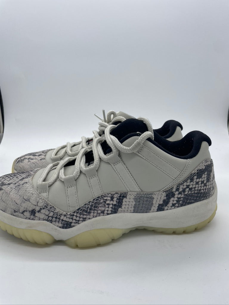 Used Air Jordan 11 Low 'Light Bone Snakeskin' Sz 9.5