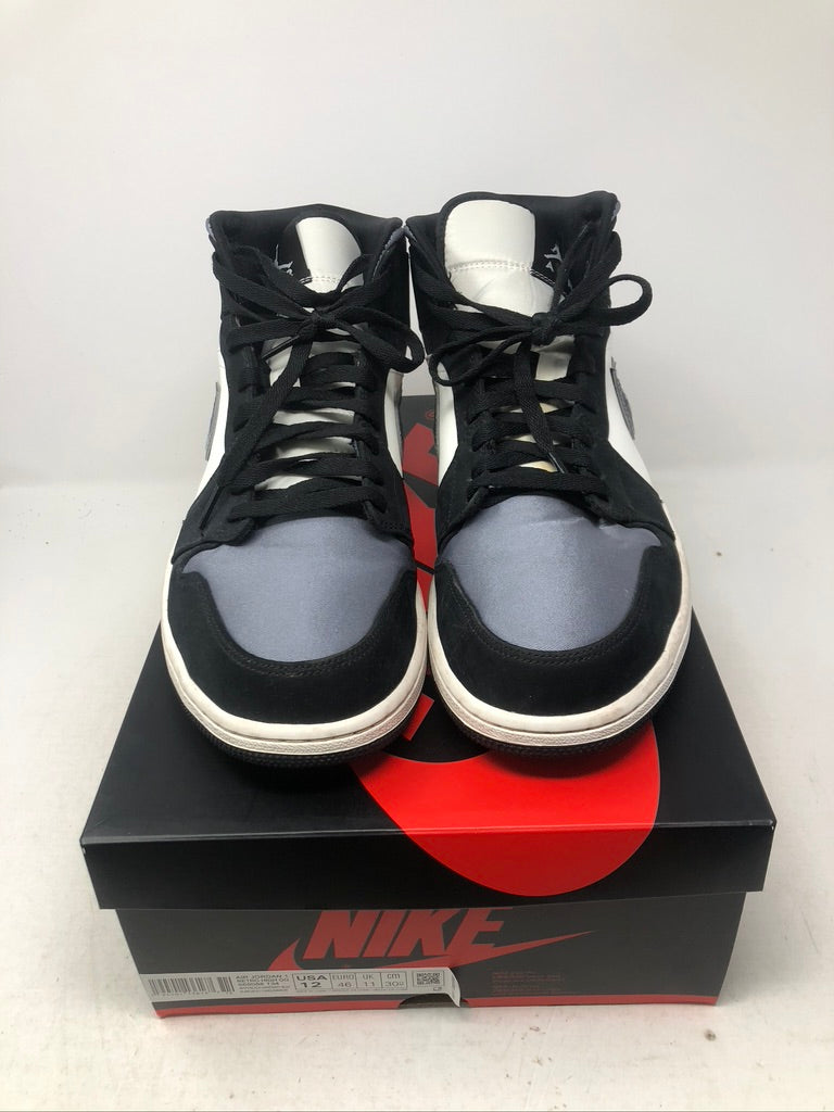 Preowned Jordan 1 Mid Satin Grey Toe sz 13