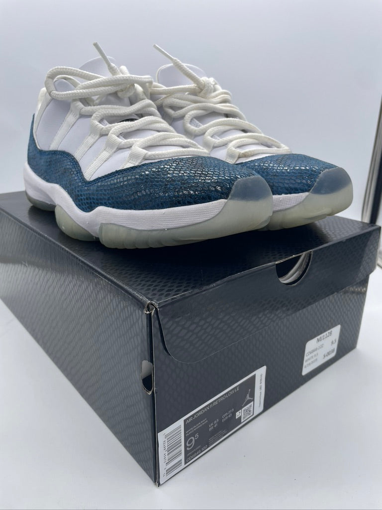 Used Air Jordan 11 Low Retro LE 'Navy Snakeskin' Sz 9.5