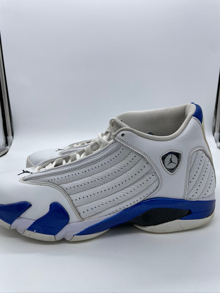 Jordan 14 Retro White Hyper Royal Sz 13