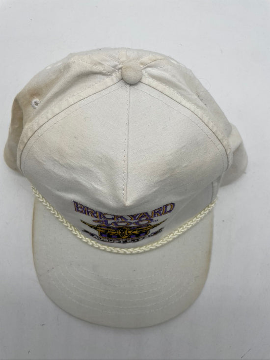 Vtg Brickyard 400 White Snapback