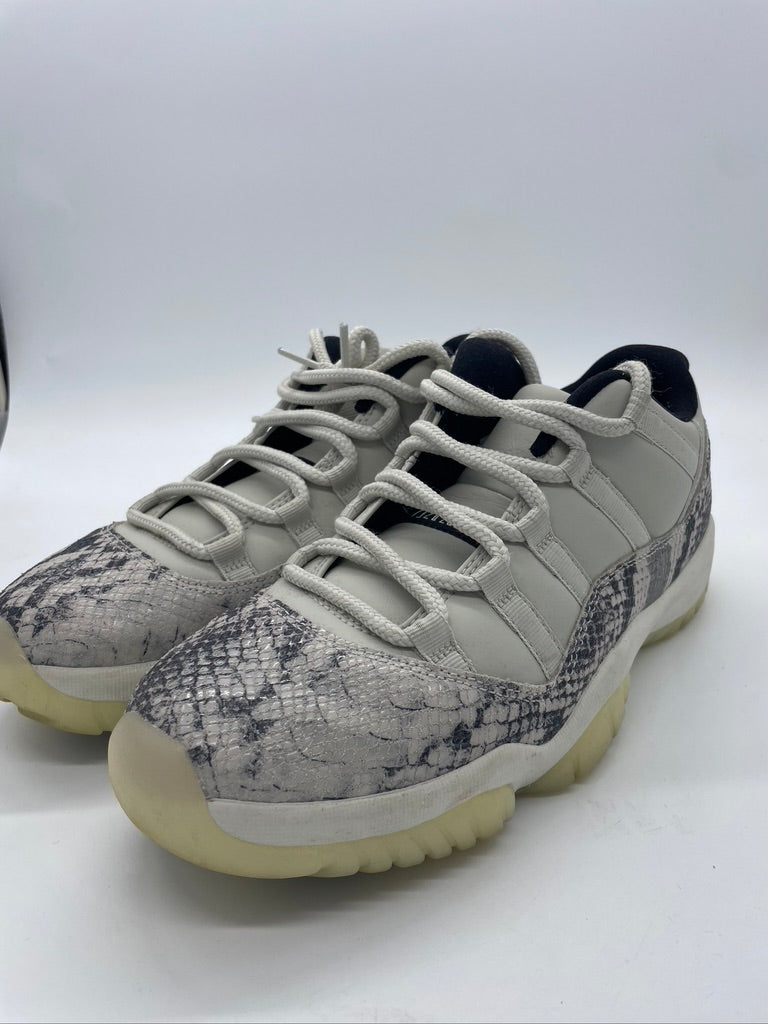 Used Air Jordan 11 Low 'Light Bone Snakeskin' Sz 9.5