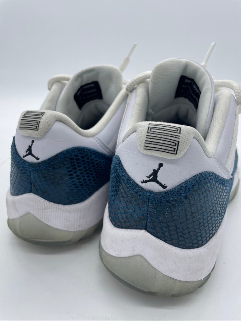 Used Air Jordan 11 Low Retro LE 'Navy Snakeskin' Sz 9.5