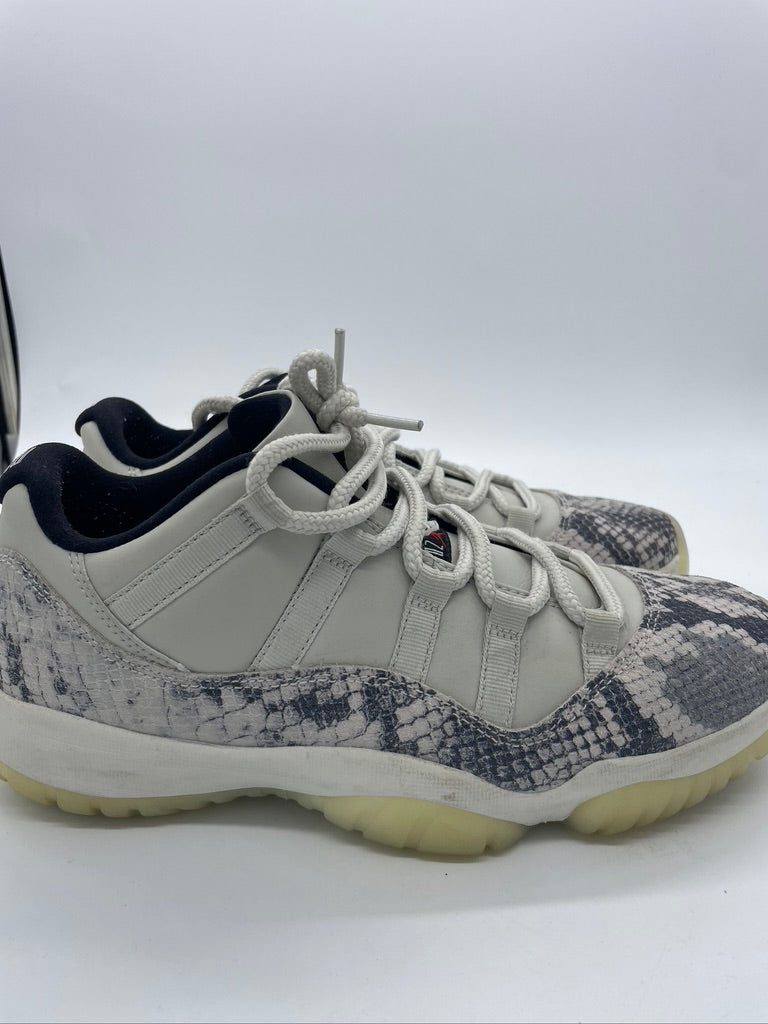 Used Air Jordan 11 Low 'Light Bone Snakeskin' Sz 9.5