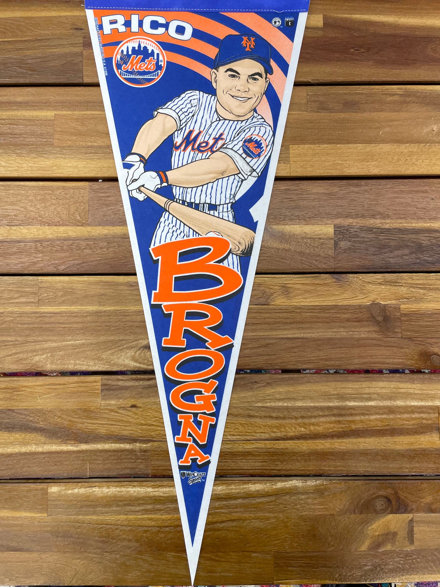 VTG Rico Brogna NY Mets Pennant