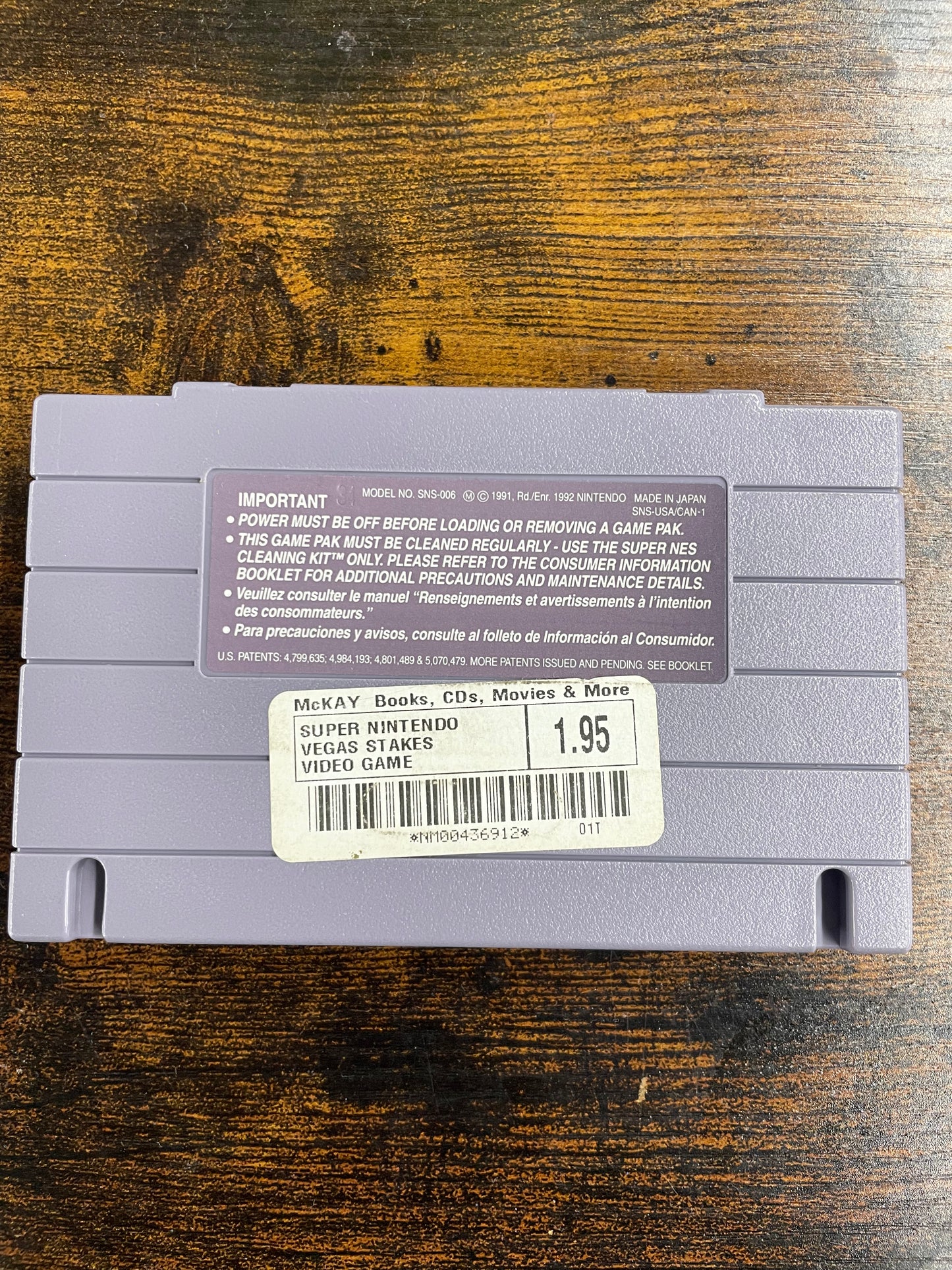 Vegas Stakes SNES Game