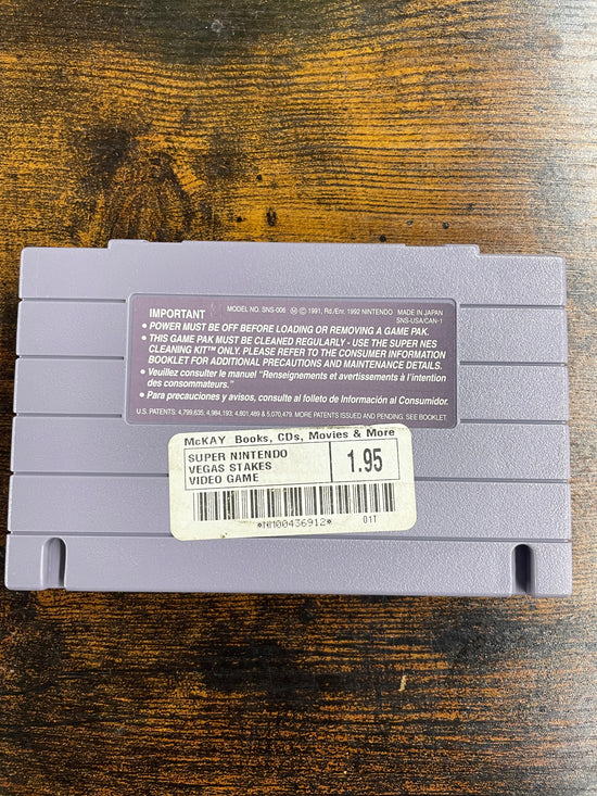 Vegas Stakes SNES Game