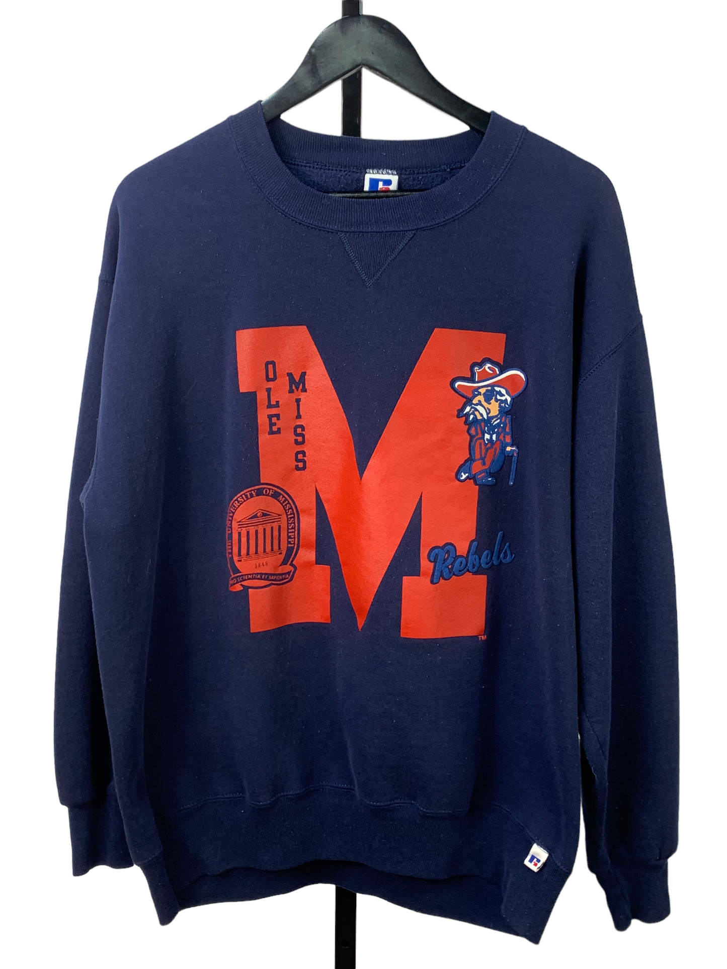 VTG Ole Miss Rebels Russell Crewneck Sz XL