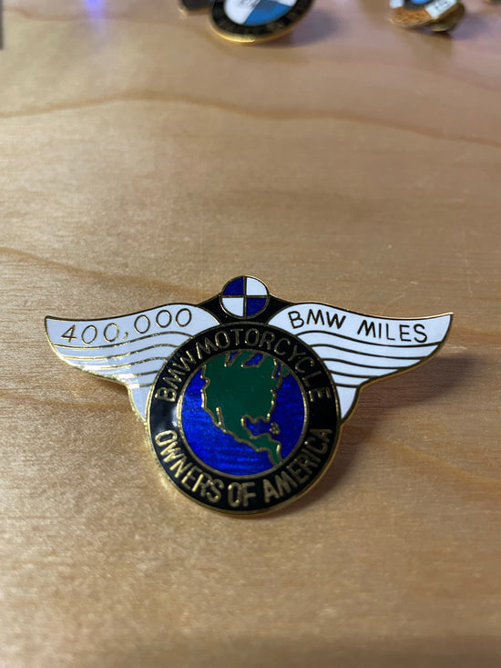 VTG BMW 400,00 Miles Motorcycle Hat Pin